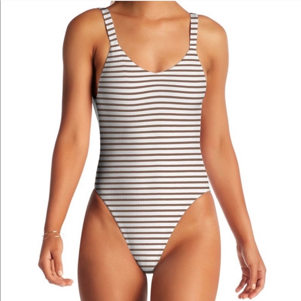 Vitamin A Leah One Piece in Coco Marin Stripe
